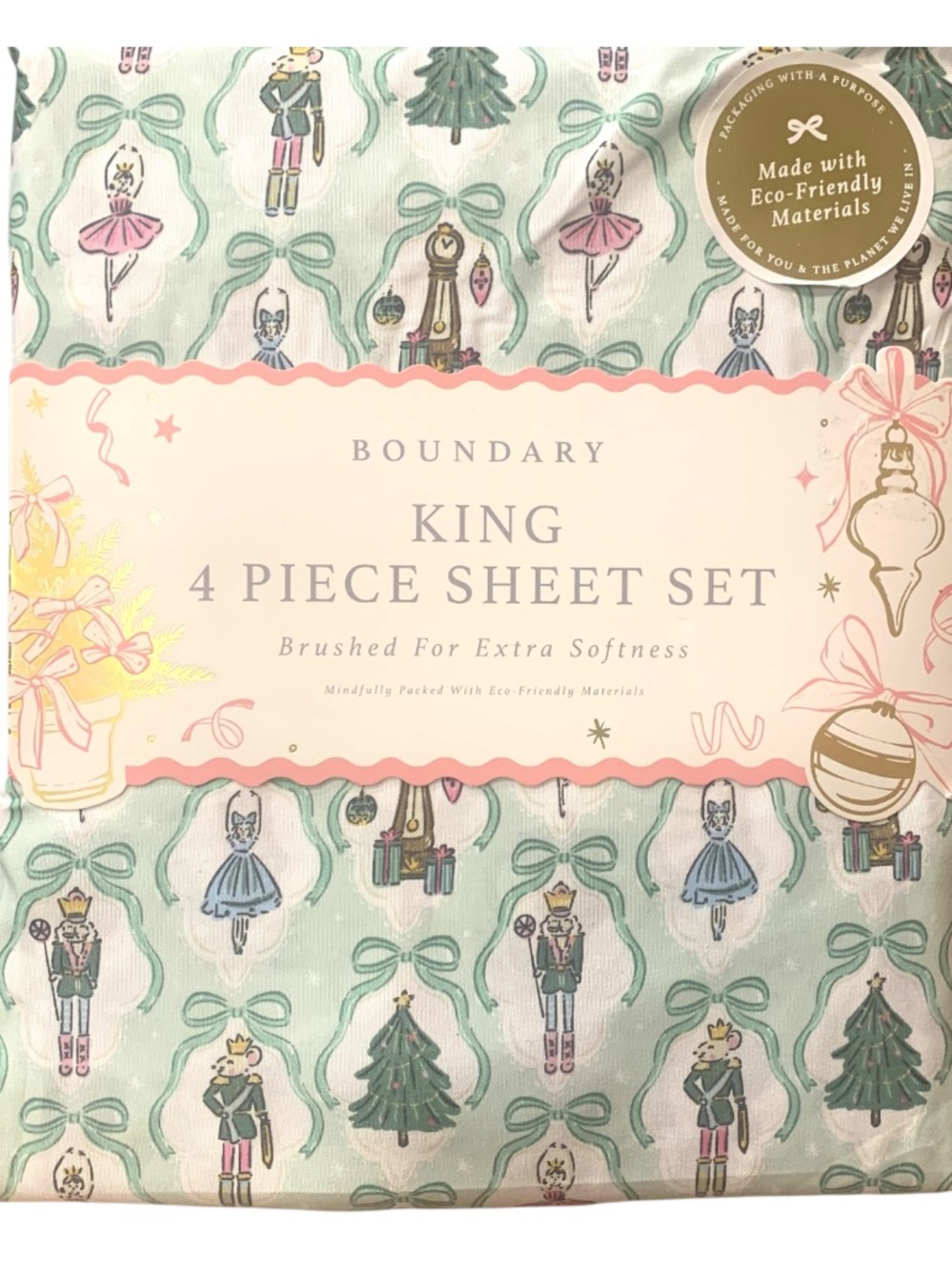 Boundary King Sheet Set Nutcracker Suite  Christmas Holiday Ballet Brushed Soft